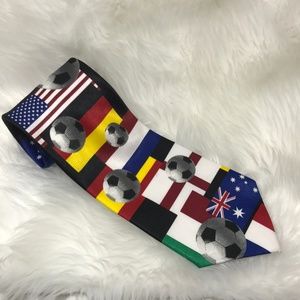 Super Fan Soccer and Flags Tie